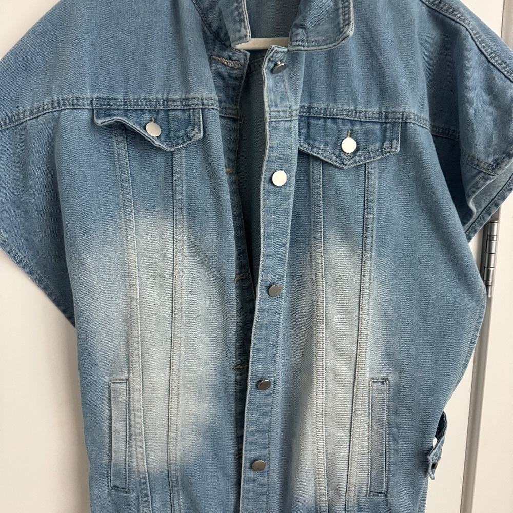 Scacto Denim Wide Fit Sleeveless Cardigan Top and matching jeans, size SMALL - Picture 10 of 13